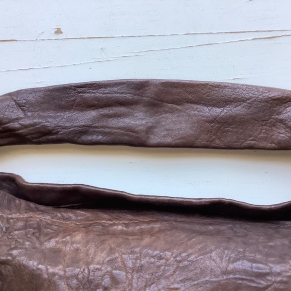 TYLIE MALIBU distressed brown leather hobo bag - Picture 7 of 15